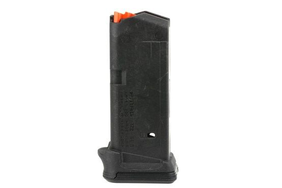 Magpul PMAG 12 GL9 Glock G26 polymer magazine has a bright orange follower